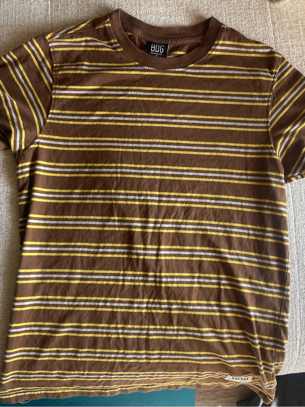 BDG Urban Outfitters Brown Yellow Striped T-Shirt S